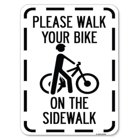 Signmission Pavement Stencil Please Walk Your Bike on the Sidewalk Rust Proof Parking, A-1824-23338 A-1824-23338